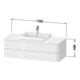 Duravit Meuble sous-lavabo Happy D.2 Plus 130x55 cm, 2 tiroirs, pour vasque à poser, Medit. Ei