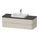 Duravit Meuble sous-lavabo Happy D.2 Plus 130x55 cm, 2 tiroirs, pour vasque à poser, taupe mat-1