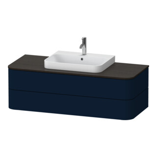 Duravit Meuble sous lavabo Happy D.2 Plus 130x55 cm, 2 tiroirs, pour vasque, bleu mat satiné