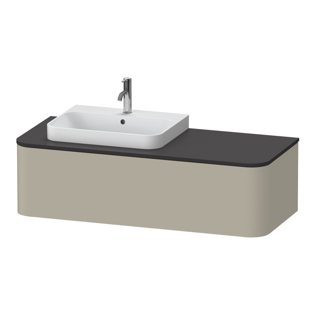 Duravit Meuble sous lavabo Happy D.2 Plus 130x55cm, 1 tiroir, f AWT, G gauche, Taupe mat