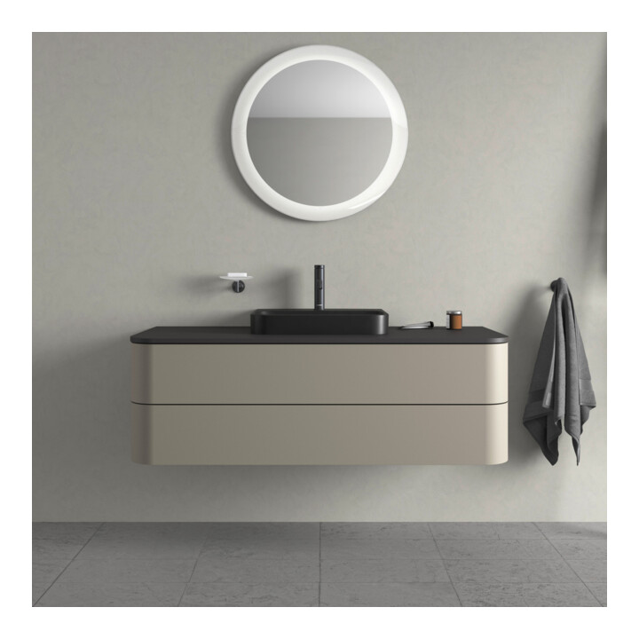 Duravit Meuble sous lavabo Happy D.2 Plus 130x55cm, 2 tiroirs, AWT, gris pierre mat