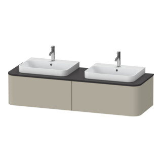 Duravit Meuble sous-lavabo Happy D.2 Plus 160x55 cm, 2 tiroirs, AWT, Taupe mat