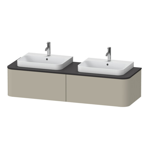 Duravit Meuble sous-lavabo Happy D.2 Plus 160x55 cm, 2 tiroirs, AWT, Taupe mat