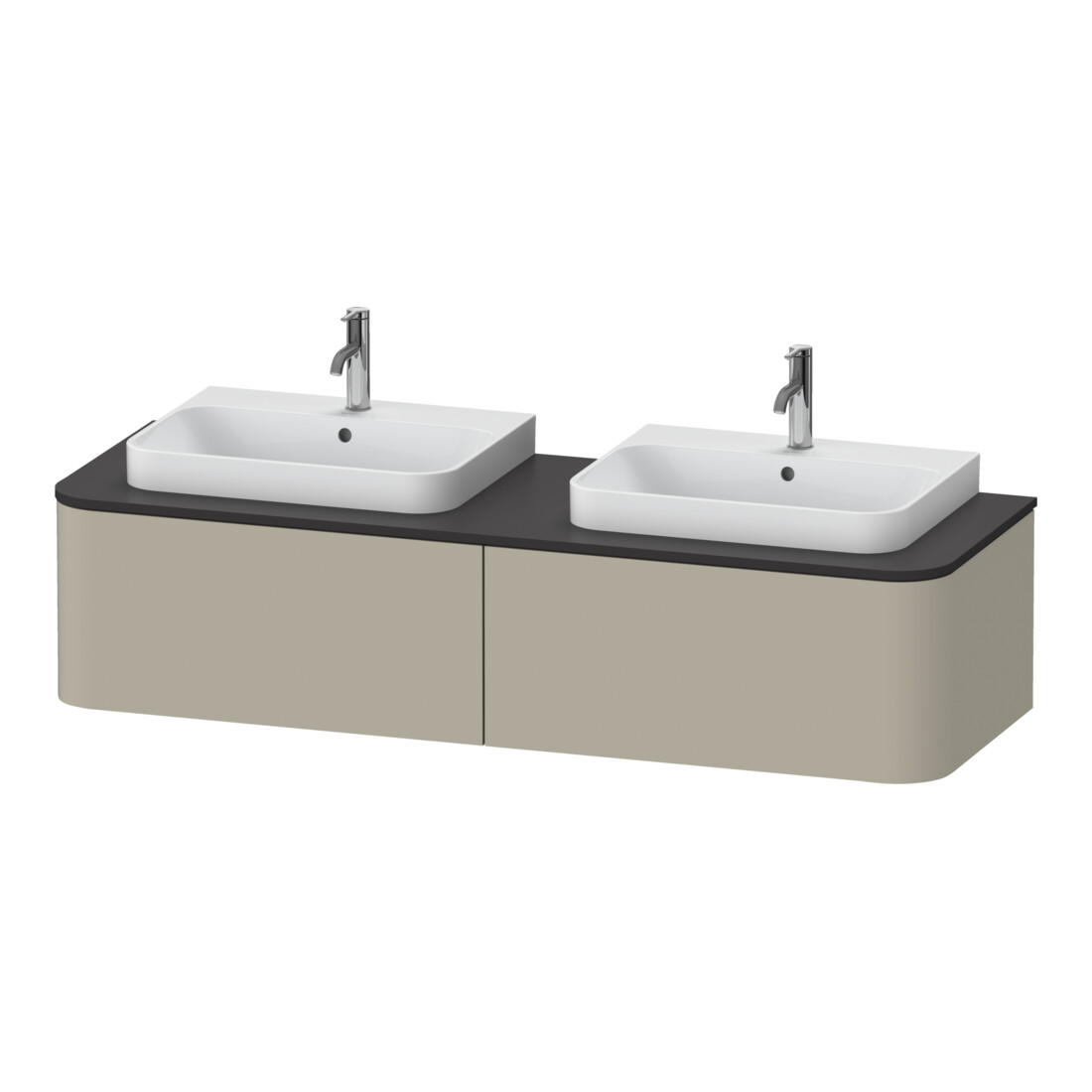 Duravit Meuble sous-lavabo Happy D.2 Plus 160x55 cm, 2 tiroirs, AWT, Taupe mat