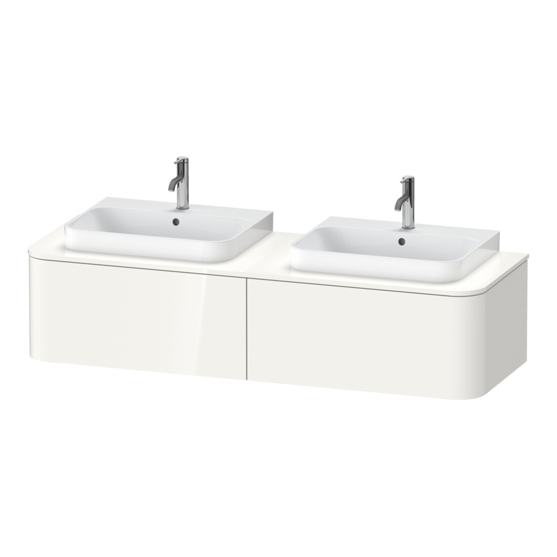 Duravit Meuble sous-lavabo Happy D.2 Plus 160x55 cm, 2 tiroirs, blanc brillant