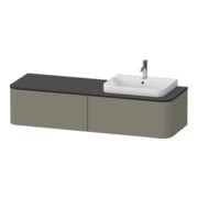 Duravit Meuble sous lavabo Happy D.2 Plus 160x55 cm, 2 tiroirs, blanc brillant, structuré gris mat