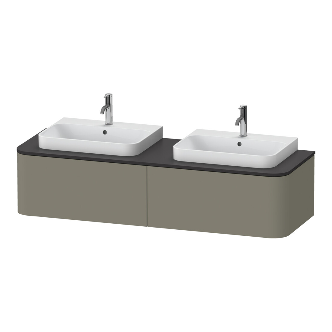 Duravit Meuble sous-lavabo Happy D.2 Plus 160x55 cm, 2 tiroirs, blanc satin mat