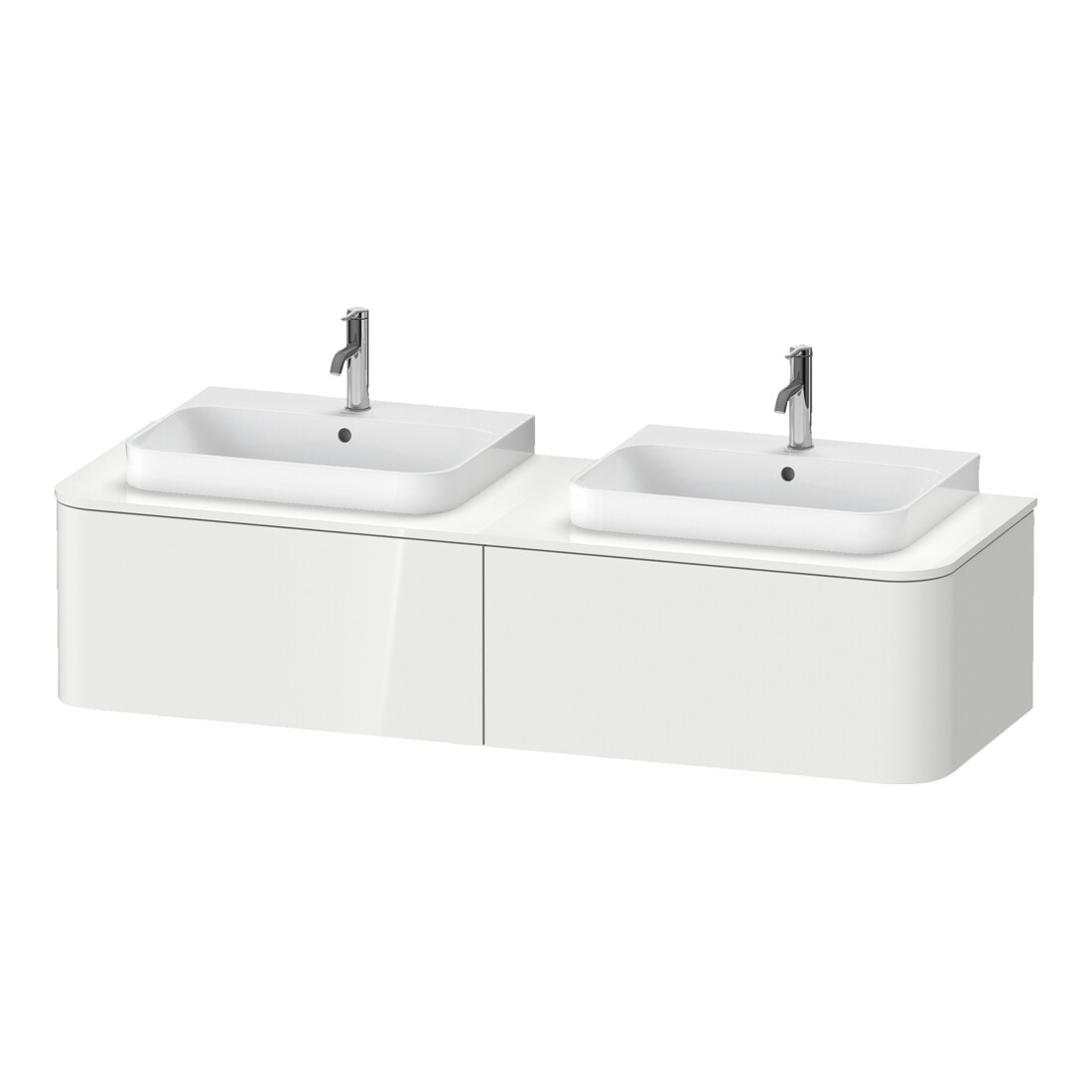 Duravit Meuble sous-lavabo Happy D.2 Plus 160x55 cm, 2 tiroirs, blanc satin mat