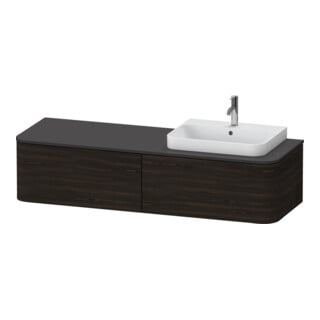 Duravit Meuble sous lavabo Happy D.2 Plus 160x55 cm, 2 tiroirs, noyer struct.