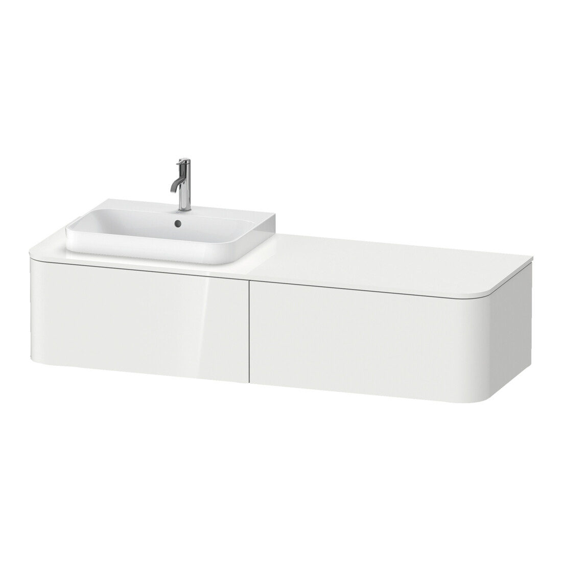 Duravit Meuble sous lavabo Happy D.2 Plus 160x55 cm, 2 tiroirs, noyer struct.
