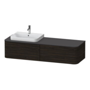 Duravit Meuble sous lavabo Happy D.2 Plus 160x55 cm, 2 tiroirs, pour AWT, gauche, noyer structuré