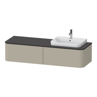 Duravit Meuble sous lavabo Happy D.2 Plus 160x55 cm, 2 tiroirs, pour AWT, taupe satiné