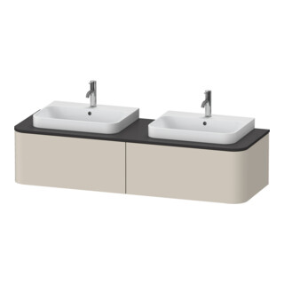 Duravit Meuble sous lavabo Happy D.2 Plus 160x55 cm, 2 tiroirs, Tau mat