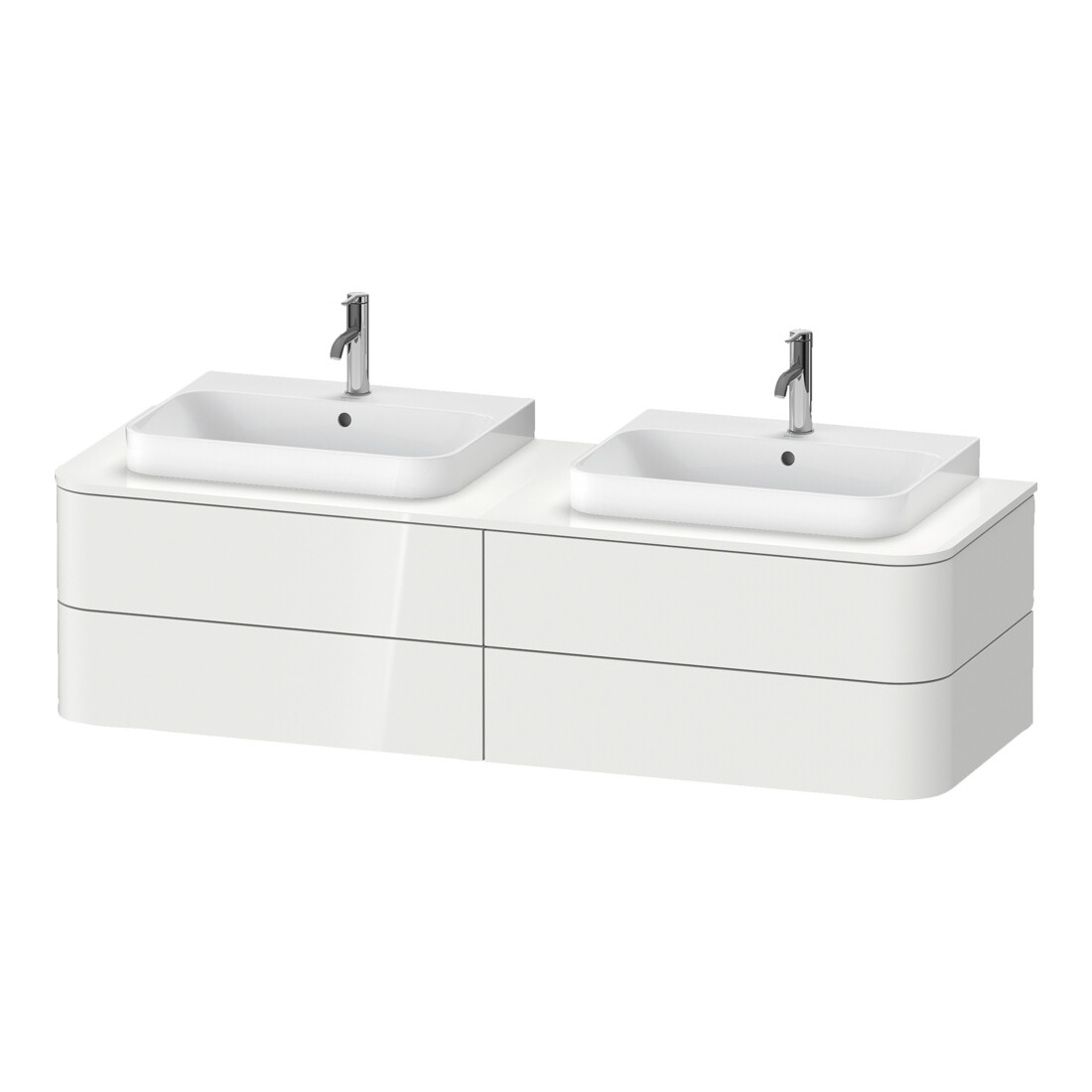 Duravit Meuble sous lavabo Happy D.2 Plus 160x55 cm, 4 tiroirs, blanc mat