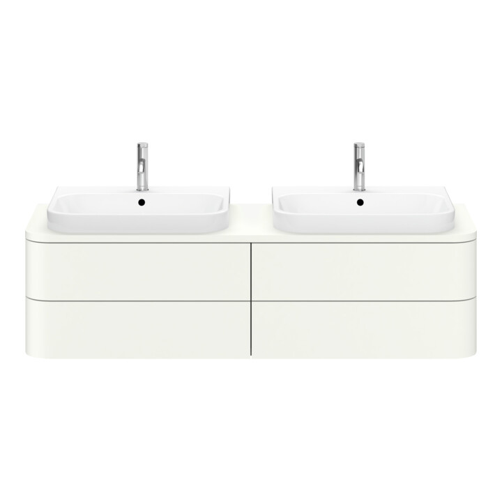 Duravit Meuble sous lavabo Happy D.2 Plus 160x55 cm, 4 tiroirs, blanc mat