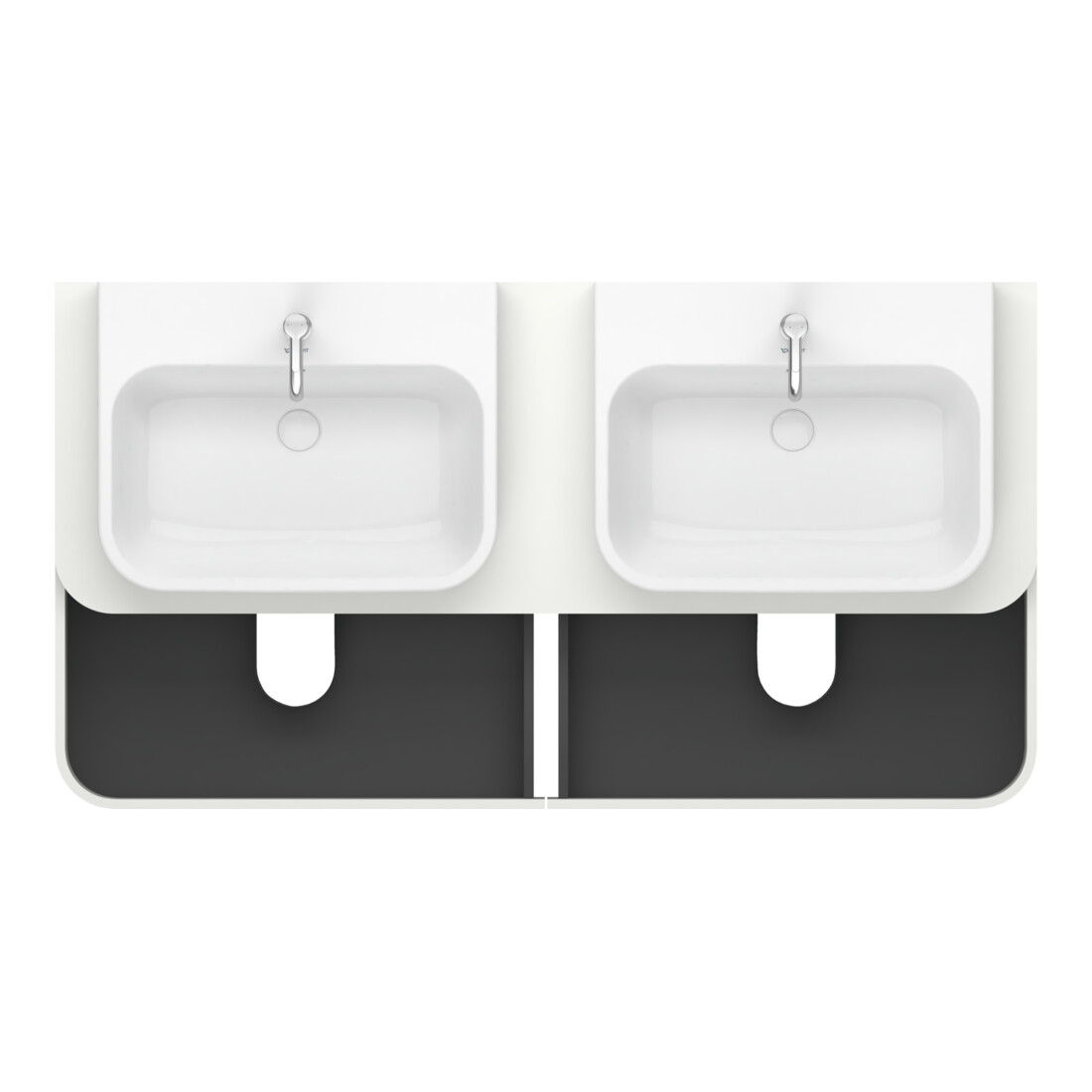 Duravit Meuble sous lavabo Happy D.2 Plus 160x55 cm, 4 tiroirs, blanc mat