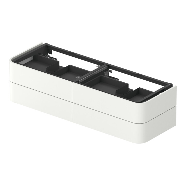 Duravit Meuble sous lavabo Happy D.2 Plus 160x55 cm, 4 tiroirs, blanc mat