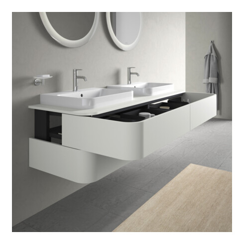 Duravit Meuble sous lavabo Happy D.2 Plus 160x55 cm, 4 tiroirs, blanc mat
