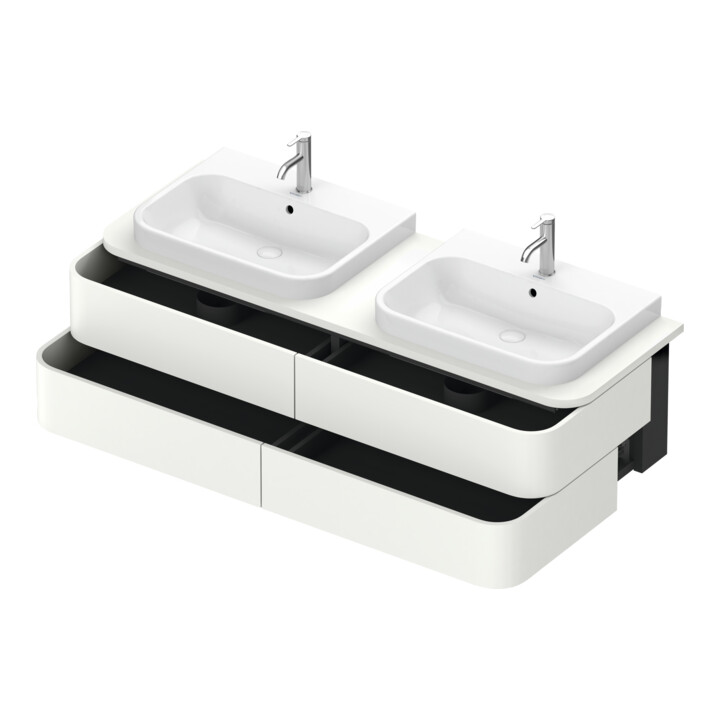 Duravit Meuble sous lavabo Happy D.2 Plus 160x55 cm, 4 tiroirs, blanc mat