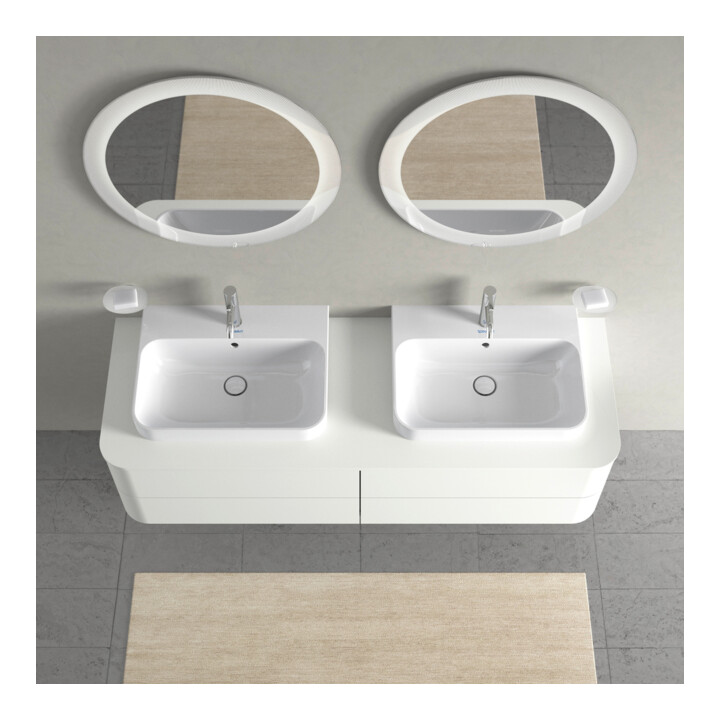 Duravit Meuble sous lavabo Happy D.2 Plus 160x55 cm, 4 tiroirs, blanc mat