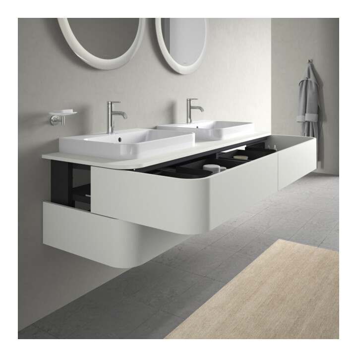 Duravit Meuble sous lavabo Happy D.2 Plus 160x55 cm, 4 tiroirs, blanc mat