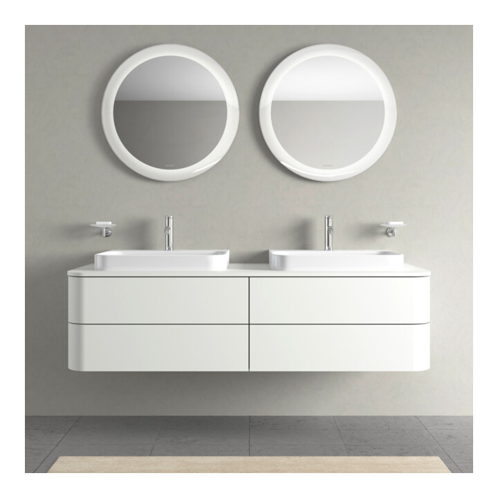 Duravit Meuble sous lavabo Happy D.2 Plus 160x55 cm, 4 tiroirs, blanc mat