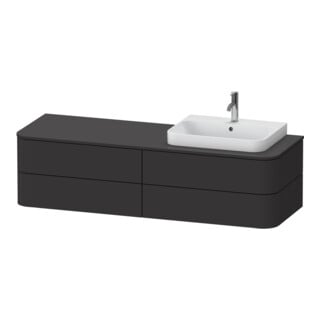 Duravit Meuble sous-lavabo Happy D.2 Plus 160x55 cm, 4 tiroirs, gris mat