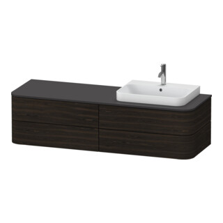 Duravit Meuble sous lavabo Happy D.2 Plus 160x55 cm, 4 tiroirs, pour MWT, blanc mat