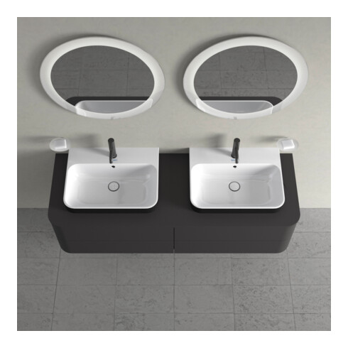 Duravit Meuble sous lavabo Happy D.2 Plus 160x55 cm, f K, 4 AZ, f AWT, bs, gris mat