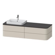 Duravit Meuble sous-lavabo Happy D.2 Plus 160x55 cm, f K, 4 tiroirs, f MWT, gauche, taupe mat