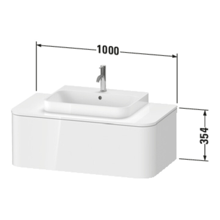 Duravit Meuble sous-lavabo Happy D.2 Plus 35,4x100 cm, 1 tiroir, blanc brillant