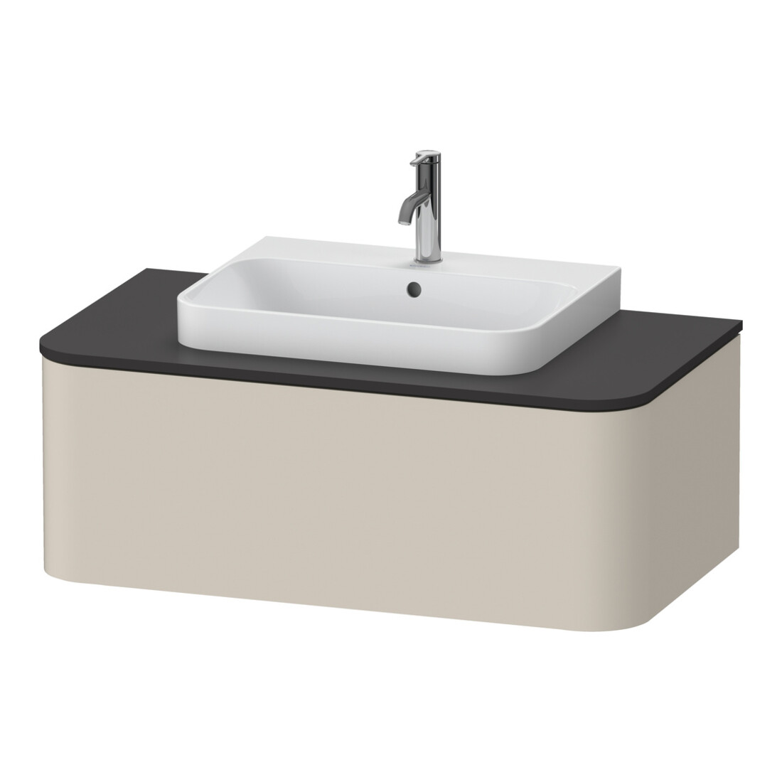 Duravit Meuble sous lavabo Happy D.2 Plus 35,4x100 cm, 1 tiroir, taupe super mat