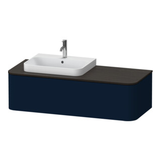 Duravit Meuble sous lavabo Happy D.2 Plus 35,4x130 cm, 1 tiroir, bleu mat, gauche