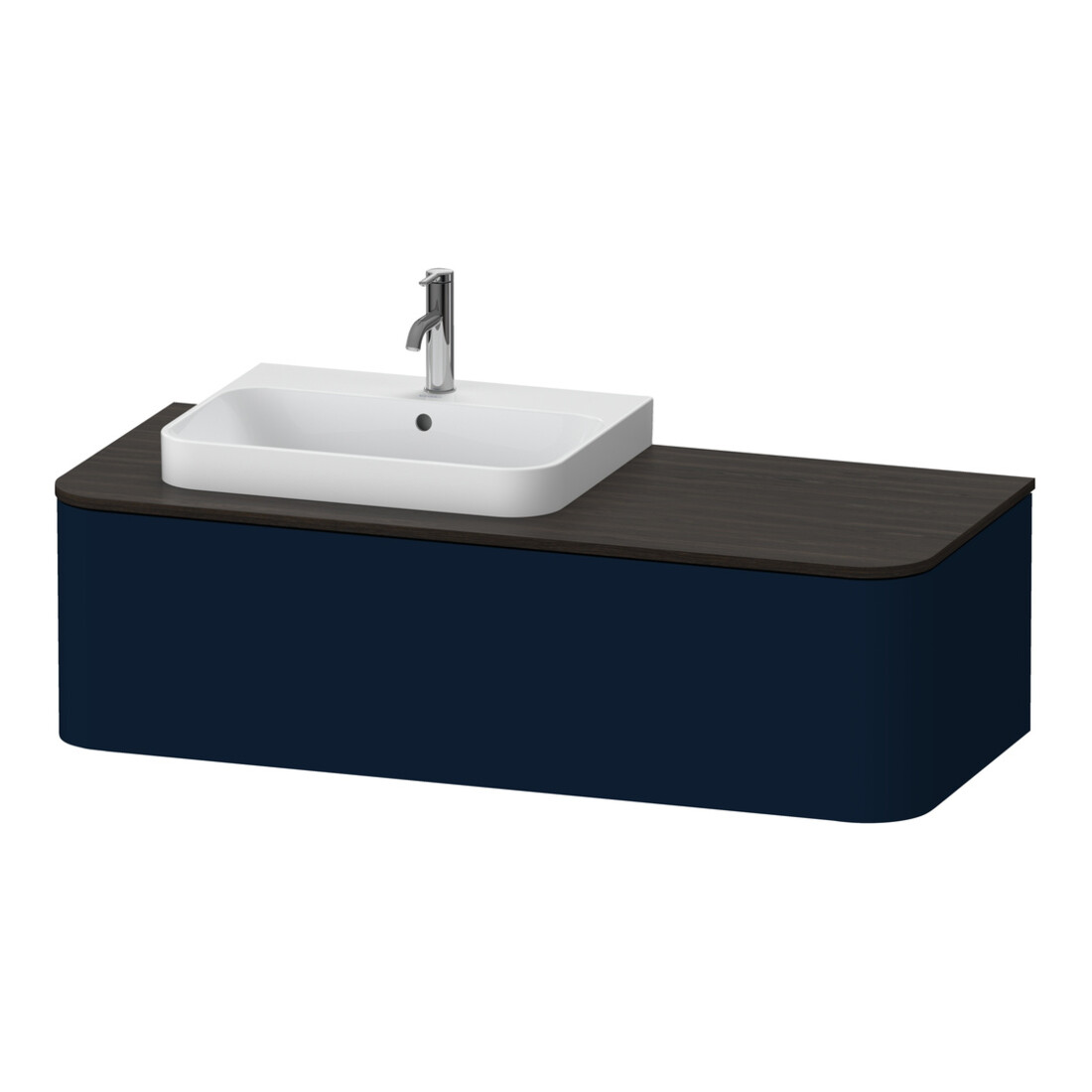 Duravit Meuble sous lavabo Happy D.2 Plus 35,4x130 cm, 1 tiroir, bleu mat, gauche
