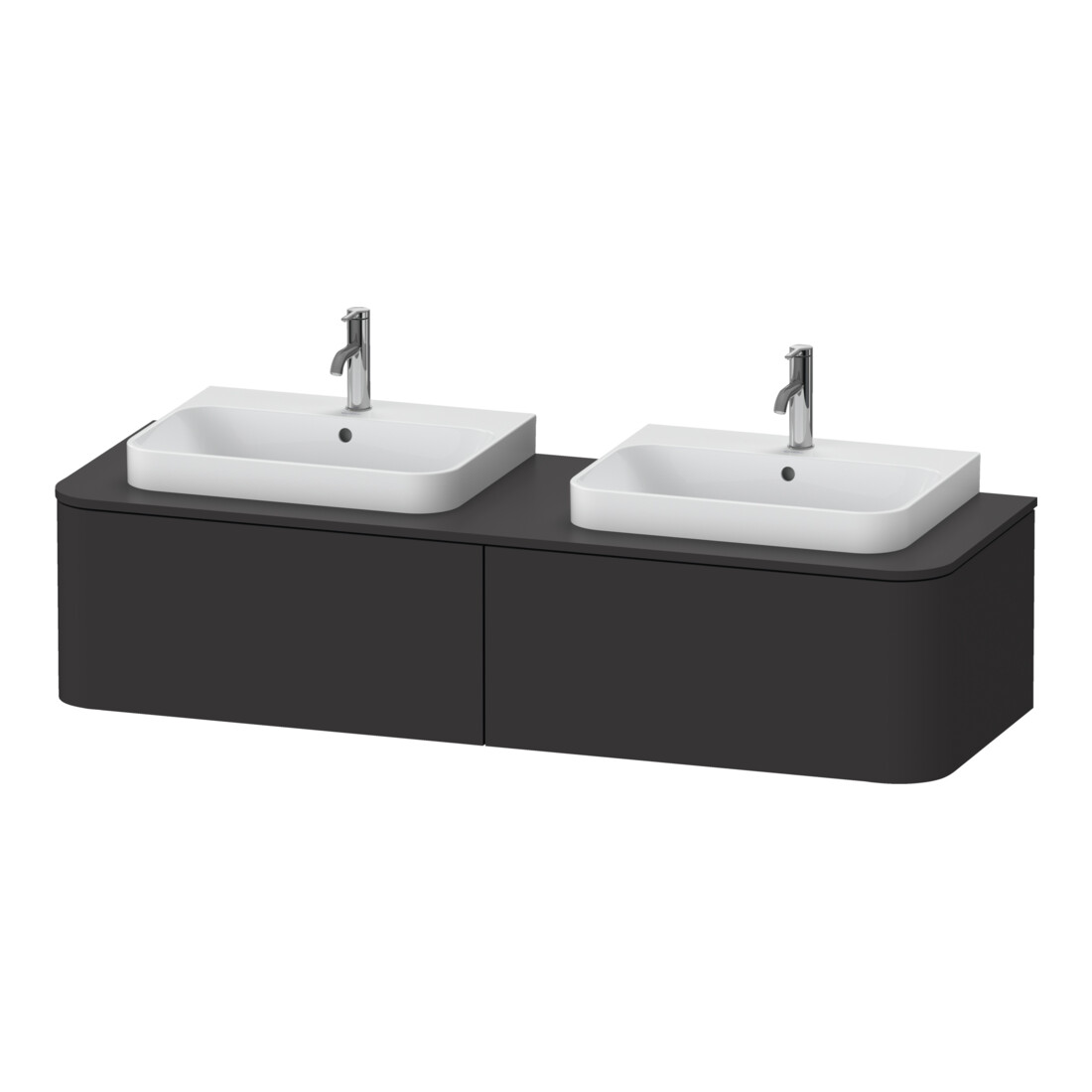 Duravit Meuble sous-lavabo Happy D.2 Plus 35,4x160 cm, 1 tiroir, BP b, graphite mat