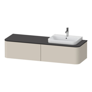 Duravit Meuble sous lavabo Happy D.2 Plus 35,4x160 cm, 2 tiroirs, BP d, Tau supermat