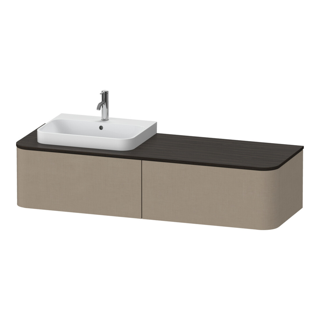 Duravit Meuble sous lavabo Happy D.2 Plus 35,4x160cm, 2 tiroirs, BP l, lin