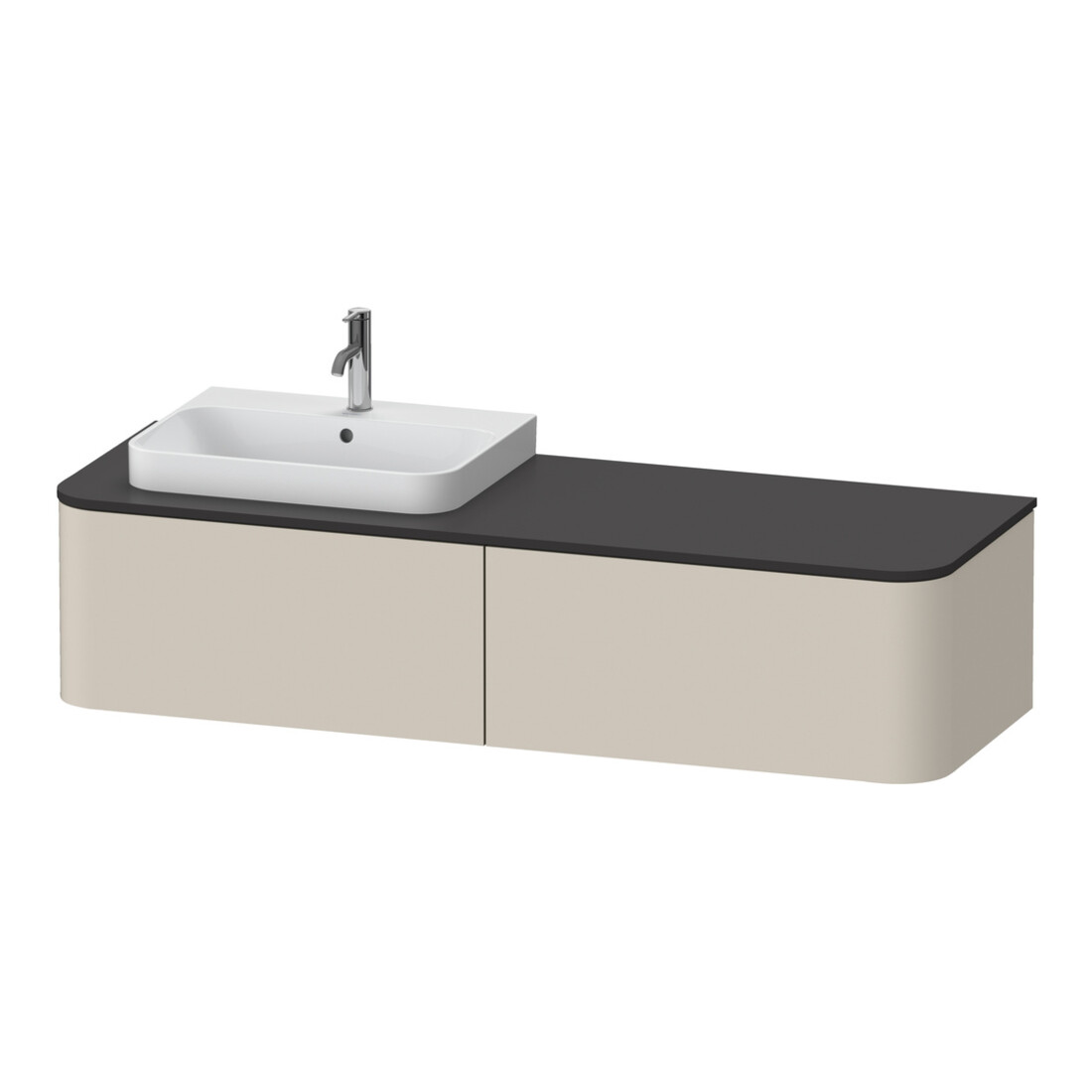 Duravit Meuble sous lavabo Happy D.2 Plus 35,4x160cm, 2 tiroirs, BP l, Tau supermat