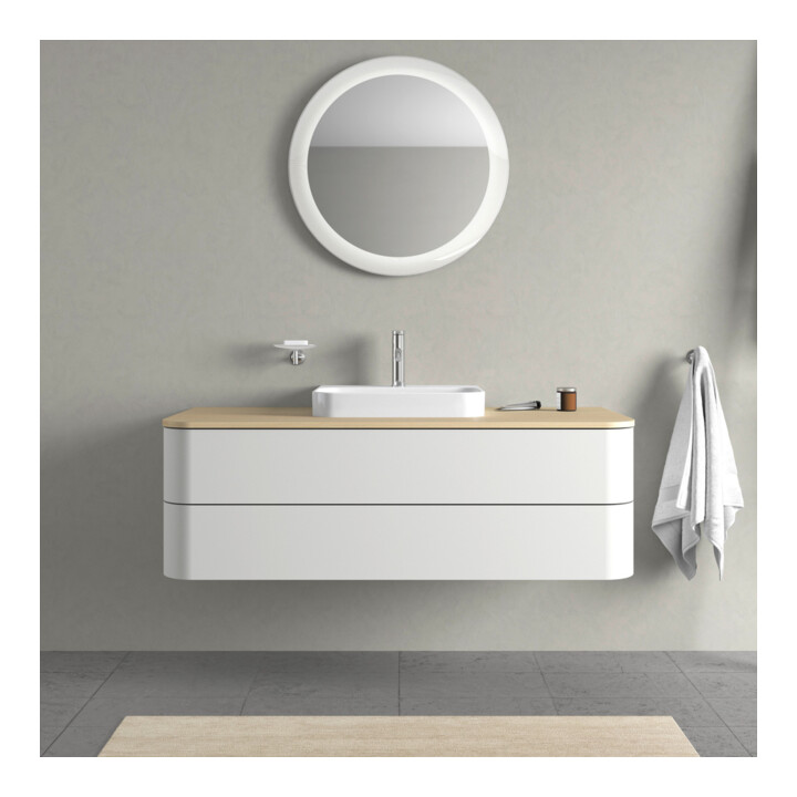 Duravit Meuble sous lavabo Happy D.2 Plus 40,8x130x55 cm, 2 tiroirs, blanc nord s-mat