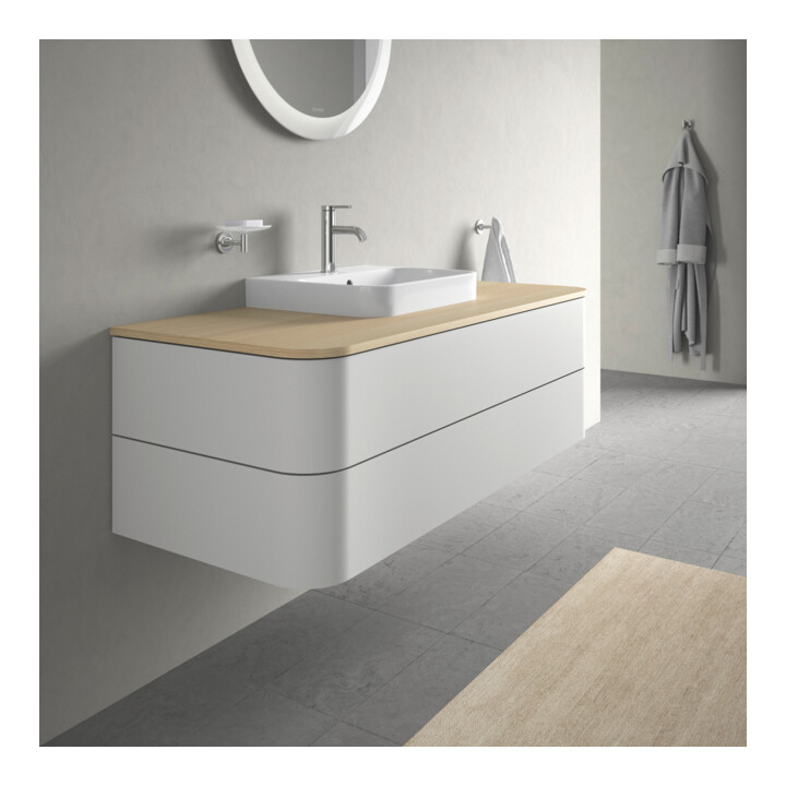 Duravit Meuble sous lavabo Happy D.2 Plus 40,8x130x55 cm, 2 tiroirs, blanc nord s-mat