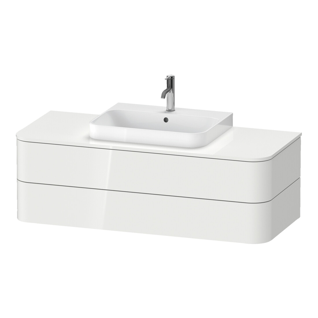 Duravit Meuble sous lavabo Happy D.2 Plus 40,8x130x55 cm, 2 tiroirs, blanc super mat