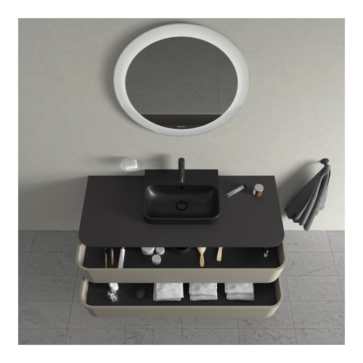 Duravit Meuble sous lavabo Happy D.2 Plus 40,8x130x55 cm, 2 tiroirs, gris pierre mat