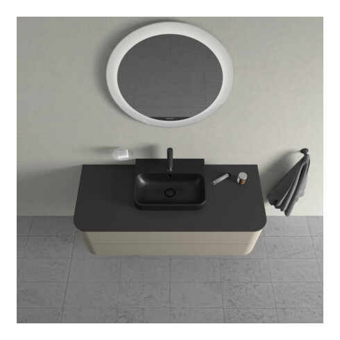 Duravit Meuble sous lavabo Happy D.2 Plus 40,8x130x55 cm, 2 tiroirs, gris pierre mat