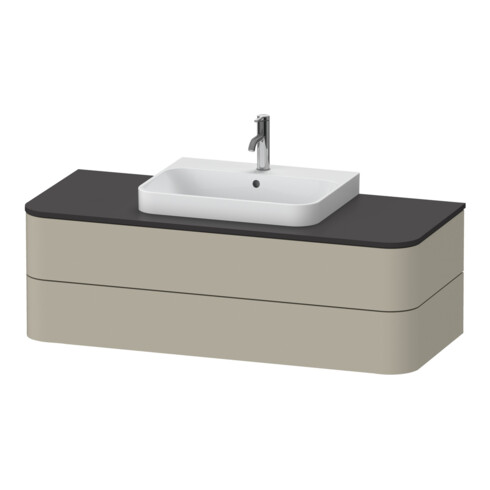 Duravit Meuble sous lavabo Happy D.2 Plus 40,8x130x55 cm, 2 tiroirs, Tau soie mat