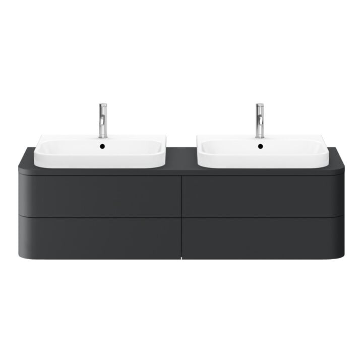 Duravit Meuble sous lavabo Happy D.2 Plus 40,8x160 cm, 4 tiroirs, BP b, graphite mat