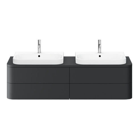 Duravit Meuble sous lavabo Happy D.2 Plus 40,8x160 cm, 4 tiroirs, BP b, graphite mat