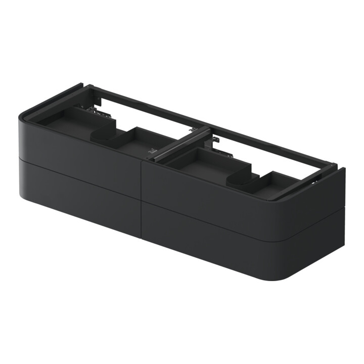 Duravit Meuble sous lavabo Happy D.2 Plus 40,8x160 cm, 4 tiroirs, BP b, graphite mat