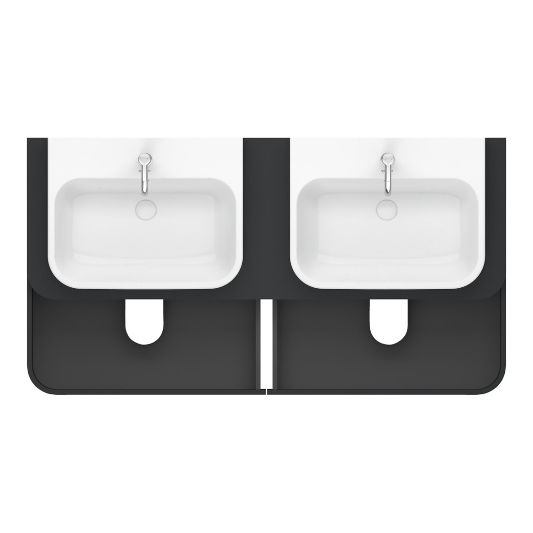Duravit Meuble sous lavabo Happy D.2 Plus 40,8x160 cm, 4 tiroirs, BP b, graphite mat