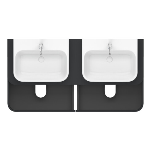 Duravit Meuble sous lavabo Happy D.2 Plus 40,8x160 cm, 4 tiroirs, BP b, graphite mat