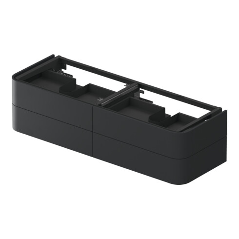 Duravit Meuble sous lavabo Happy D.2 Plus 40,8x160 cm, 4 tiroirs, BP b, graphite mat